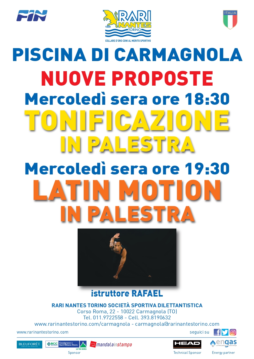 Carmagnola, il mercoledì Latin Motion e Tonificazione