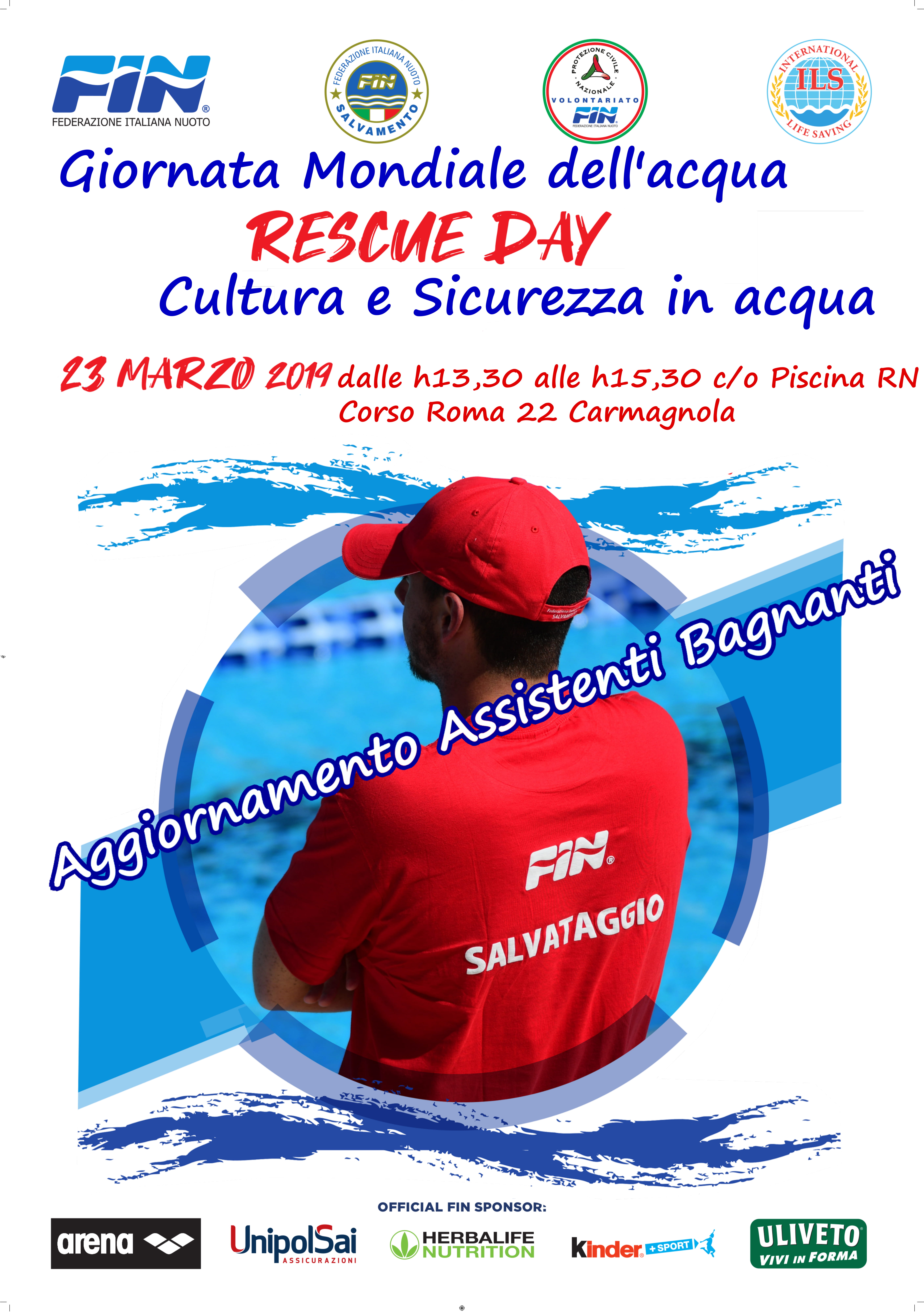 Rescue Day, sabato 23 marzo a Carmagnola e a Grugliasco una giornata dedicata alla sicurezza in acqua 