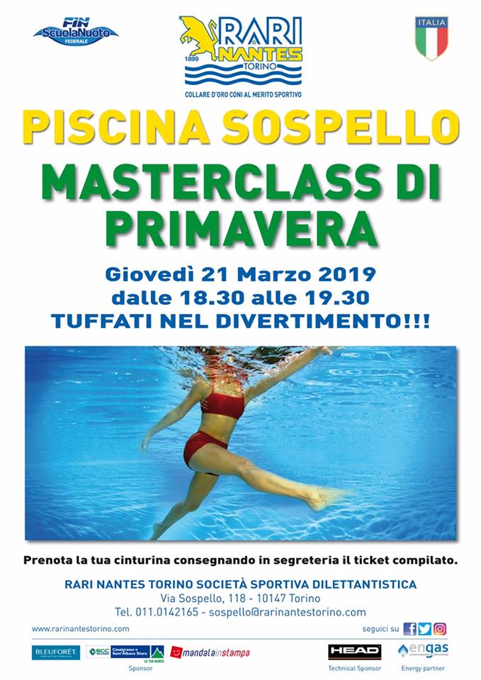 Sospello, giovedì 21 marzo Masterclass di Primavera di acquafitness